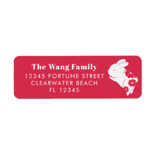 Cute Rabbit Floral Return Address Label