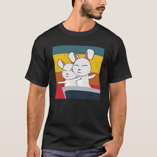 Cute rabbit in love pose T-Shirt (Front)