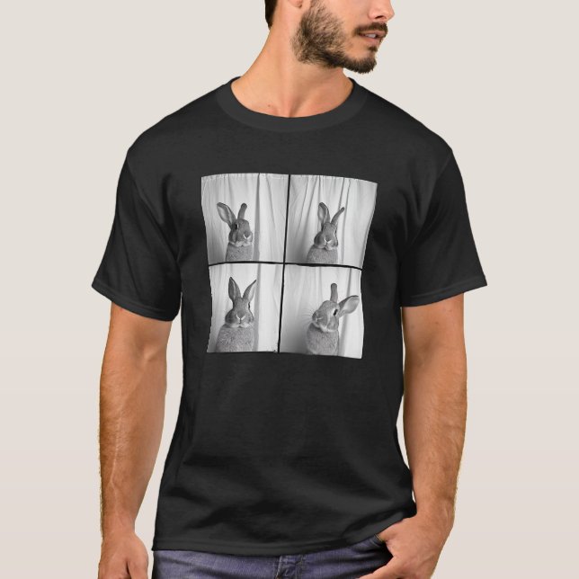 Cute Rabbit Lover Funny Animal Selfie Pet Bunny Ra T-Shirt (Front)