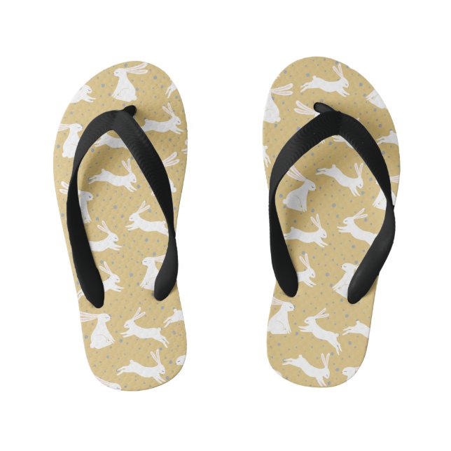 Cute Rabbit Pattern Design Kid's Flip Flops (Footbed)