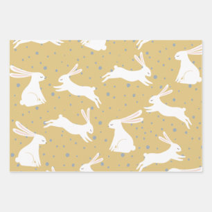 Cute Rabbit Pattern Design Wrapping Paper Sheet