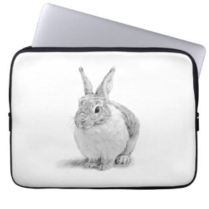 Cute Rabbit Pencil Drawing Laptop Sleeve