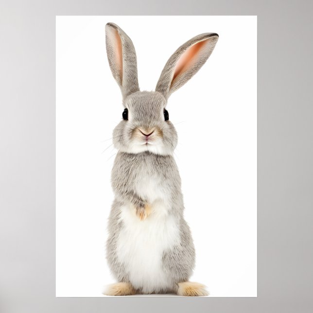 Cute Rabbit Portrait Digital Print (Front)