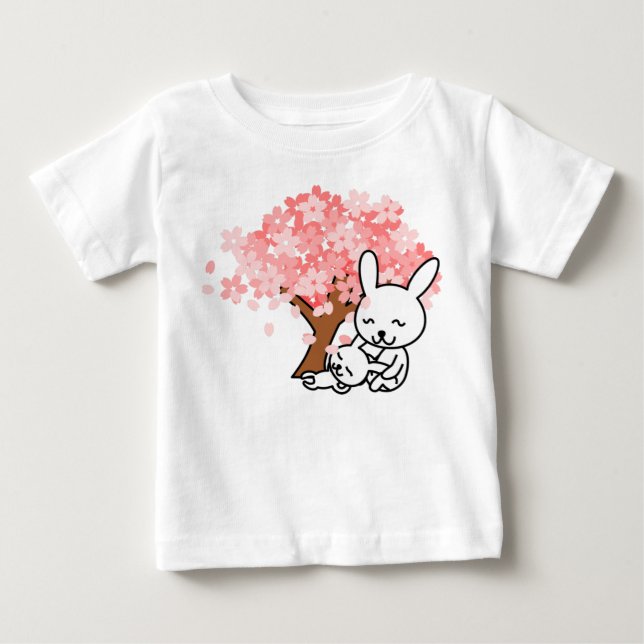 Cute rabbit printed tshirt for babies (Front)