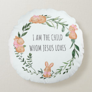 Cute Rabbit Round Cushion