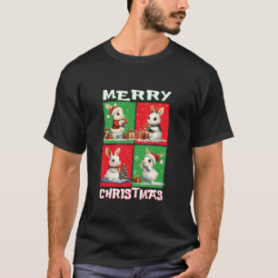 Cute Rabbit Santa Animals Lover Merry Christmas Tr T-Shirt
