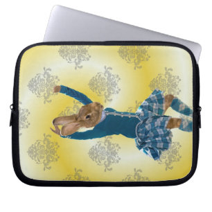 Cute rabbit Scottish highland dancer Laptop Sleeve