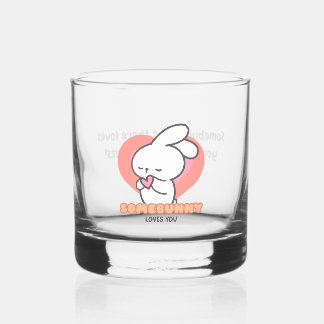 Cute Rabbit: Some Bunny Loves You Whiskey Glass