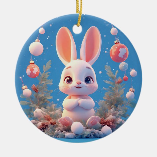 Cute Rabbit Surrounded by Decorations (Front)