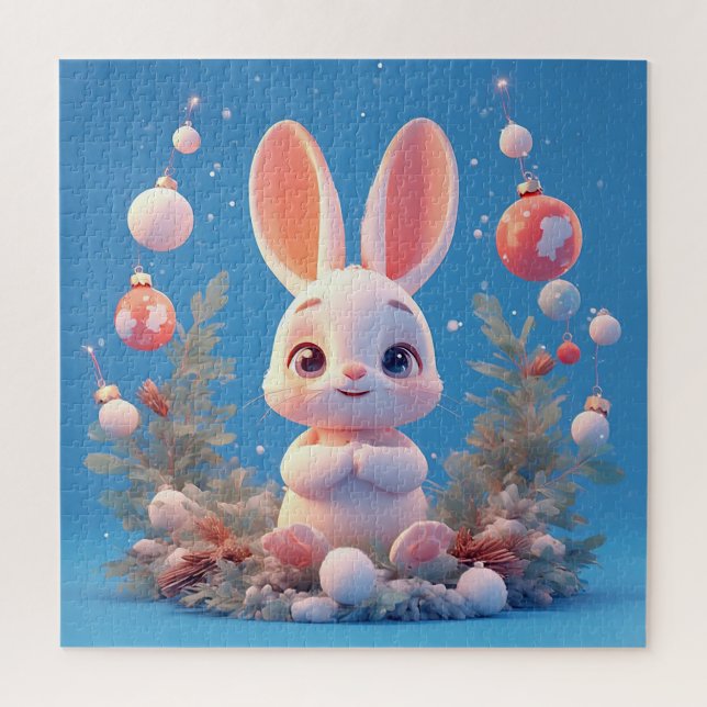 Cute Rabbit Surrounded by Decorations Jigsaw Puzzle (Vertical)