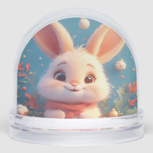 Cute Rabbit Surrounded by Decorations Snowglobe