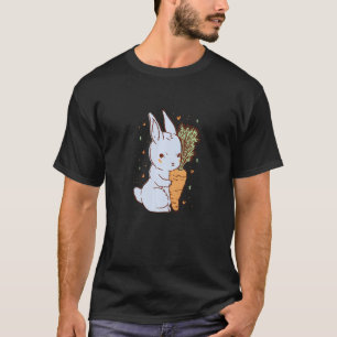 Cute rabbit that hugs a carrot with hearts Premium T-Shirt