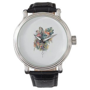 Cute Rabbit Watercolor with flower  Watch