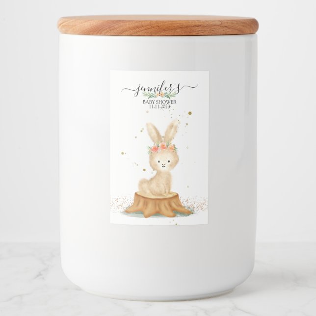 Cute Rabbit wildlife farm forest animal Food Label (Front)
