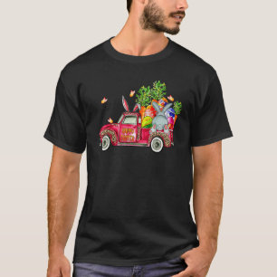 Cute Rabbit With Bunny Ears Egg Hunting Truck Happ T-Shirt