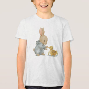 cute rabbit with duck Tri-Blend shirt