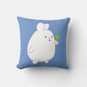 cute rabbit with flower cushion