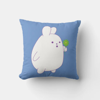 cute rabbit with flower cushion