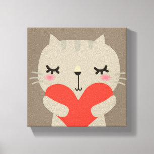 Cute rabbit with love canvas print