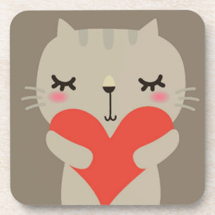 Cute rabbit with love coaster