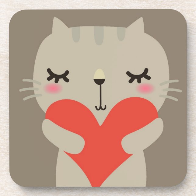 Cute rabbit with love coaster (Front)