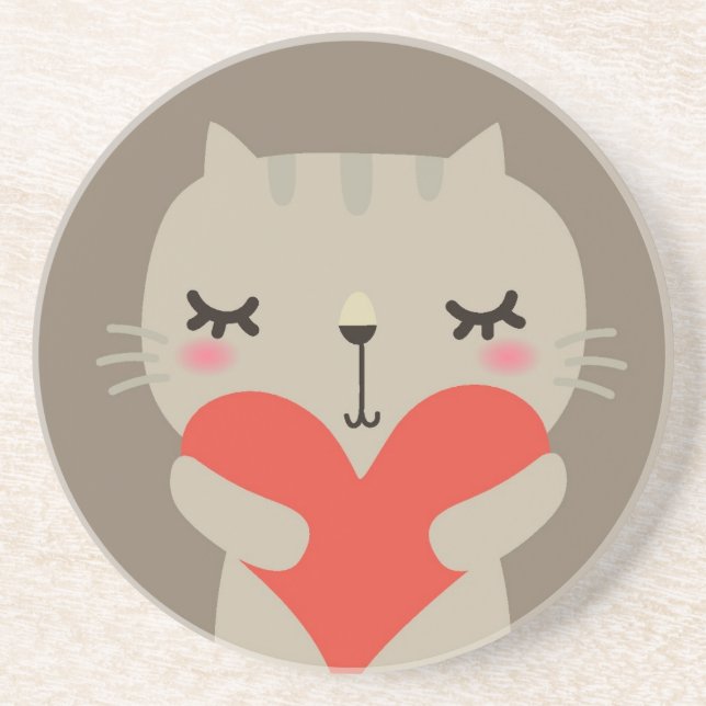 Cute rabbit with love coaster (Front)