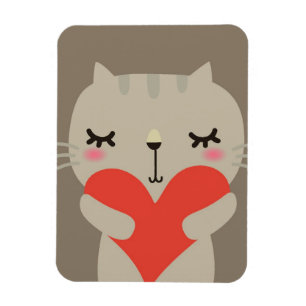 Cute rabbit with love magnet