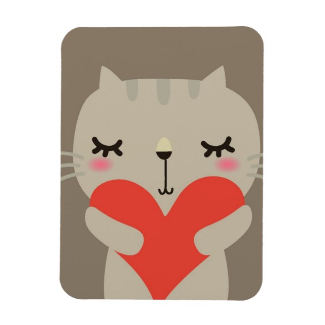 Cute rabbit with love magnet (Vertical)