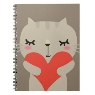 Cute rabbit with love notebook