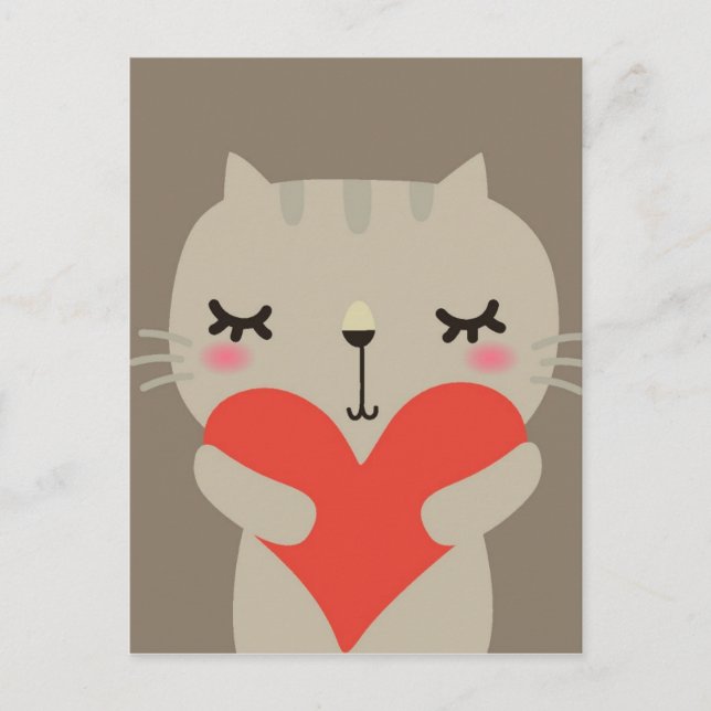 Cute rabbit with love postcard (Front)