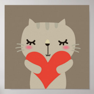 Cute rabbit with love poster