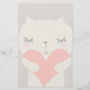 Cute rabbit with love stationery