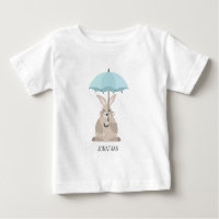 Cute rabbit with umbrella custom name