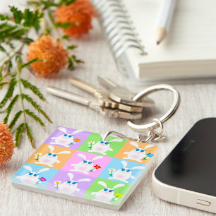 Cute Rabbits Key Ring