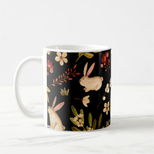Cute Rabbits: Watercolor Hand-Drawn Pattern Coffee Mug