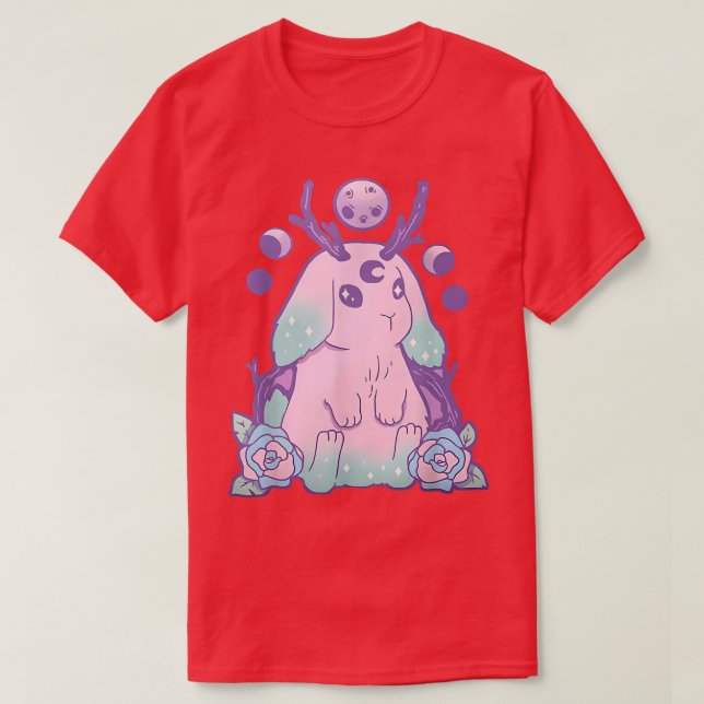 Cute Rabit Moon Phase Kawaii Pastel Goth For Man W T-Shirt (Design Front)