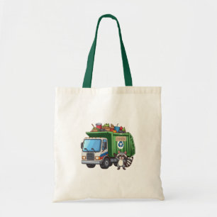 Cute raccoon and "food" truck tote bag