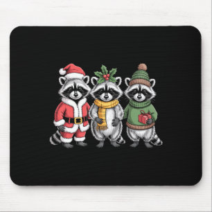 Cute Raccoon Christmas Funny Holiday Santa Claus A Mouse Mat