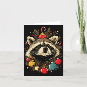 Cute Raccoon Christmas Ornaments Festive Xmas Fore Card