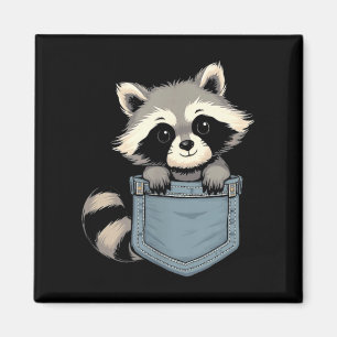 Cute Raccoon Cket Funny For Mens Womens Kids Racco Magnet