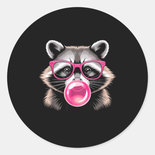 Cute Raccoon Design For Men Women Kids Racoon Racc Classic Round Sticker (Front)