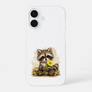Cute Raccoon Flower Phone Case – Kawaii Art