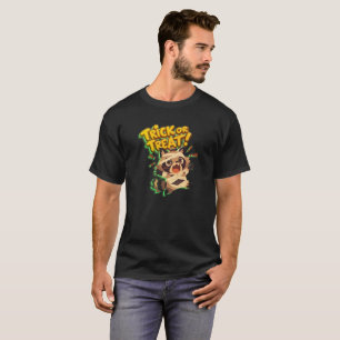Cute raccoon in mummy costume with Trick or Treat T-Shirt