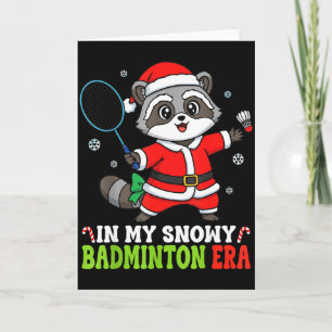Cute Raccoon Merry Christmas Day In My Snowy Badmi Card