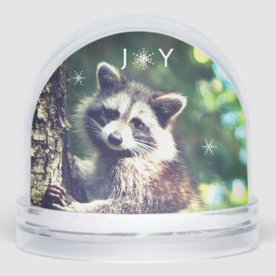 Cute Raccoon on the Jungle Snow Globe