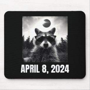 Cute Raccoon Selfie Total Solar Eclipse Mouse Mat