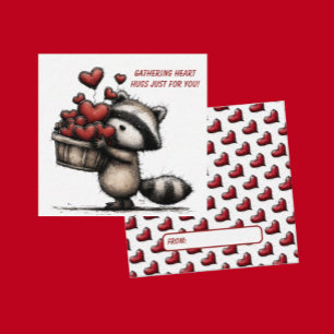Cute Raccoon Valentine Card
