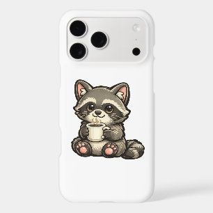 Cute Raccoon with Coffee – Cozy Kawaii Animal