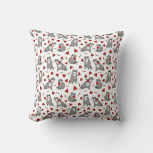 Cute Raccoon with Watermelon Cushion