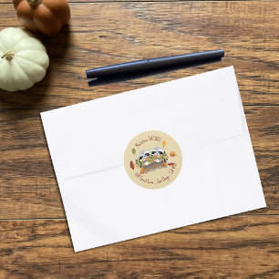 Cute Raccoons Autumn Envelope Seals